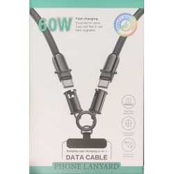 Καλώδιο USB-C σε USB-C 60W με Λειτουργία Lanyard (Κορδόνι Λαιμού)