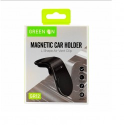 GREEN ON MAGNETIC CAR HOLDER L SHAPE AIR VENT CLIP GR12