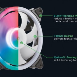 POWERTECH ανεμιστήρας PT-1284 για PC LED RGB 120mm, 1200RPM