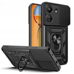POCO C65 / REDMI 13C BACKCASE ARMORED WITH RING BLACK