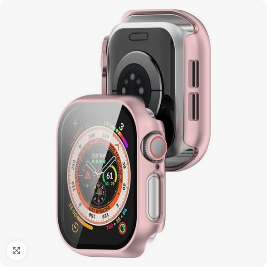 Bizon Θήκη+Τζάμι Apple Watch 10 42mm rose pink