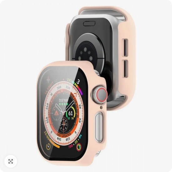 Bizon Θήκη+Τζάμι Apple Watch 10 42mm pink