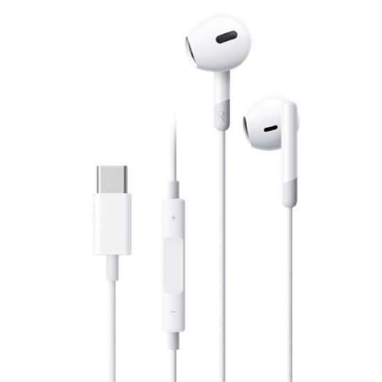 Ακουστικά με καλώδιο noaroe EW02 με βύσμα Type-C Λευκά