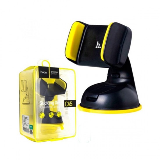ΒΑΣΗ ΑΥΤΟΚΙΝΗΤΟΥ HOCO SUCKING DISC MOBILE PHONE CAR HOLDER CA5 BLACK YELLOW