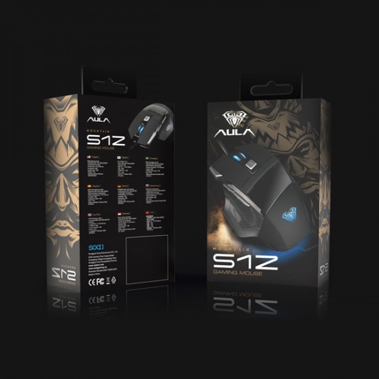 ΑΣΥΡΜΑΤΟ ΠΟΝΤΙΚΙ AULA WIRED GAMING MOUSE MOUNTAIN S12 7 KEYS RGB BLACK