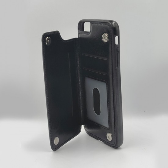 ΘΗΚΗ IPHONE 6 PLUS BACKCASE LUXURY SLIM FIT PREMIUM LEATHER COVER BLACK