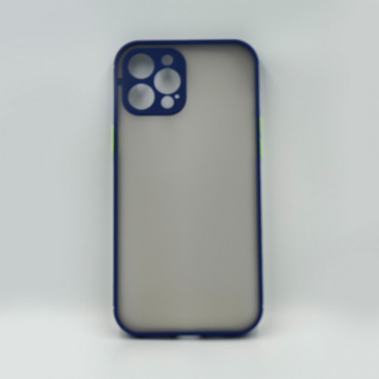 ΘΗΚΗ IPHONE 12 PRO MAX BACKCASE DARK TRANSPARENT WITH CAM PROTECTION BLUE