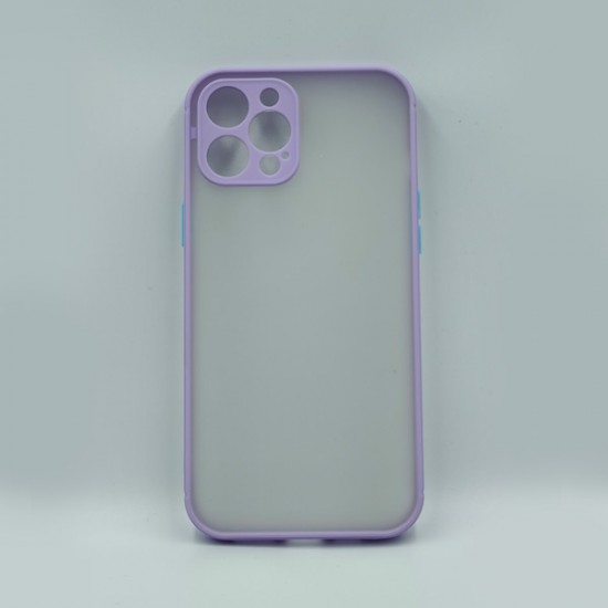 ΘΗΚΗ IPHONE 12 PRO MAX BACKCASE DARK TRANSPARENT WITH CAM PROTECTION PURPLE