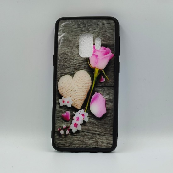 ΘΗΚΗ S9 BACKCASE PINK ROSE WHITE HEART