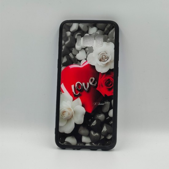 ΘΗΚΗ S8 BACKCASE WHITE RED ROSES LOVE