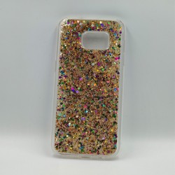 ΘΗΚΗ GALAXY S7 EDGE BACKCASE SILICONE GOLD STRASS