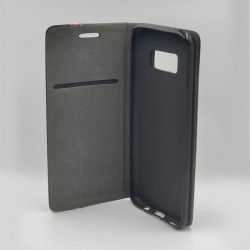 ΘΗΚΗ GALAXY S8 BOOKCASE LUXURY BUSINESS LEATHER FLIP BLACK
