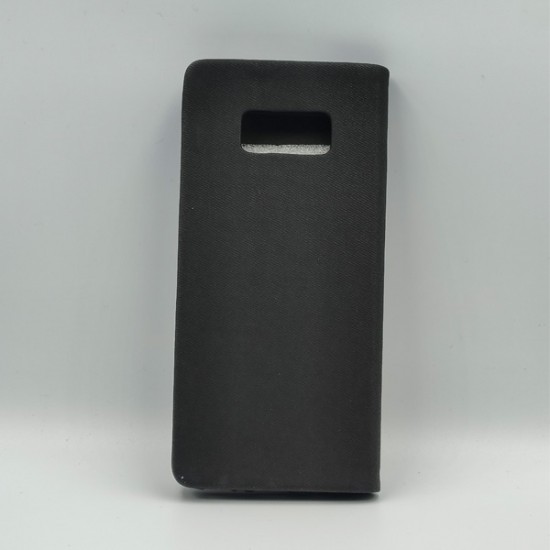 ΘΗΚΗ GALAXY S8 BOOKCASE LUXURY BUSINESS LEATHER FLIP BLACK