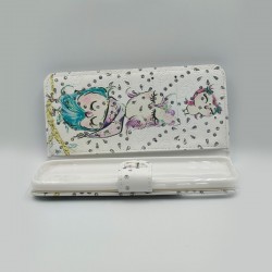 ΘΗΚΗ GALAXY A50 BOOKCASE OWLS STRASS WHITE