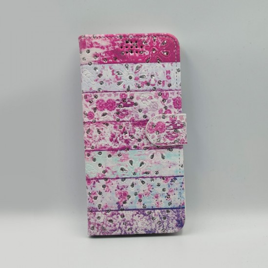 ΘΗΚΗ GALAXY A50 BOOKCASE ROSE STRASS