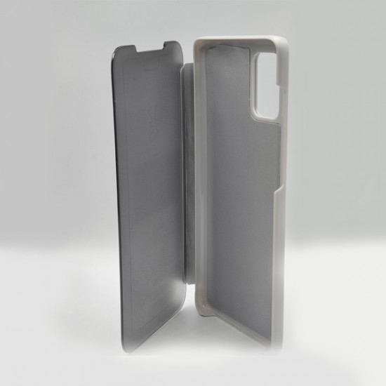 ΘΗΚΗ GALAXY A71 CLEAR VIEW STANDING MIRROR CASE SILVER
